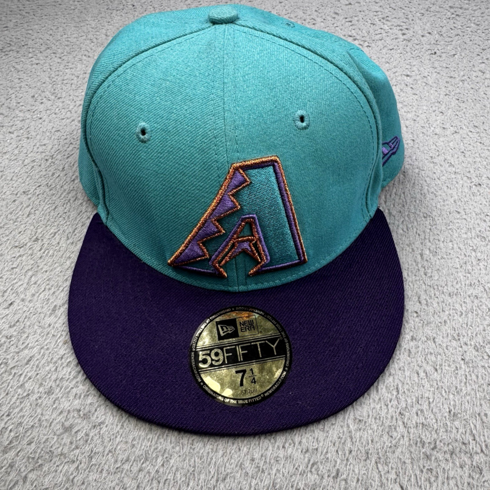 ARIZONA DIAMONDBACKS Hat Cap Mens 7 1/4 Fitted Teal Purple Copper MLB New Era